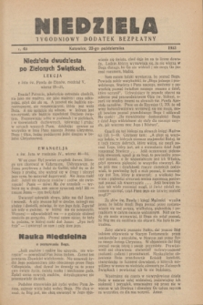 Niedziela : tygodniowy dodatek bezpłatny.1933, nr 43 (22 października)