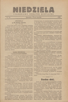 Niedziela : tygodniowy dodatek bezpłatny.1933, nr 51 (17 grudnia)