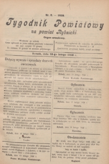 Tygodnik Powiatowy na powiat Rybnicki : organ urzędowy.1928, nr 7 (18 lutego)