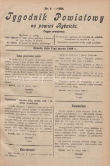 Tygodnik Powiatowy na powiat Rybnicki : organ urzędowy.1928, nr 9 (3 marca)