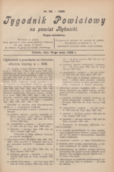 Tygodnik Powiatowy na powiat Rybnicki : organ urzędowy.1928, nr 20 (19 maja)