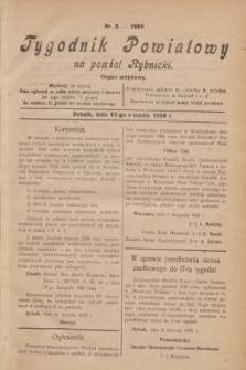 Tygodnik Powiatowy na powiat Rybnicki : organ urzędowy.1929, nr 2 (12 stycznia)