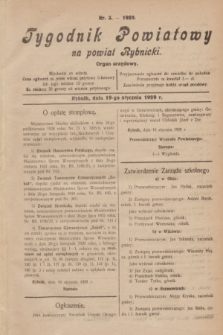 Tygodnik Powiatowy na powiat Rybnicki : organ urzędowy.1929, nr 3 (19 stycznia)