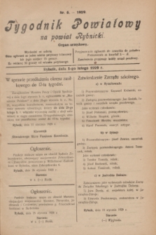 Tygodnik Powiatowy na powiat Rybnicki : organ urzędowy.1929, nr 5 (1 lutego)