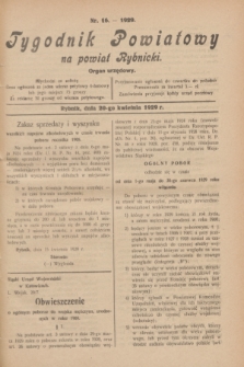Tygodnik Powiatowy na powiat Rybnicki : organ urzędowy.1929, nr 16 (20 kwietnia)