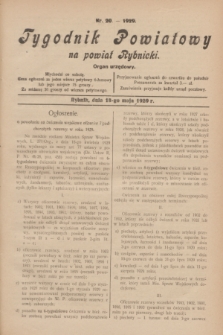 Tygodnik Powiatowy na powiat Rybnicki : organ urzędowy.1929, nr 20 (18 maja)