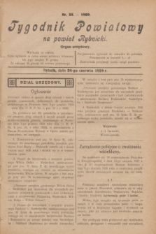 Tygodnik Powiatowy na powiat Rybnicki : organ urzędowy.1929, nr 25 (24 czerwca)