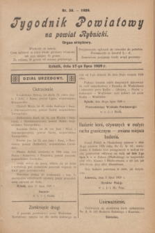 Tygodnik Powiatowy na powiat Rybnicki : organ urzędowy.1929, nr 30 (27 lipca)