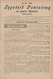 Tygodnik Powiatowy na powiat Rybnicki : organ urzędowy.1929, nr 36 (7 września)