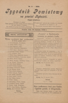 Tygodnik Powiatowy na powiat Rybnicki : organ urzędowy.1930, nr 3 (18 stycznia)