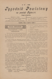 Tygodnik Powiatowy na powiat Rybnicki : organ urzędowy.1930, nr 9 (1 marca)