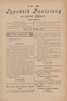 Tygodnik Powiatowy na powiat Rybnicki : organ urzędowy.1930, nr 28 (12 lipca)