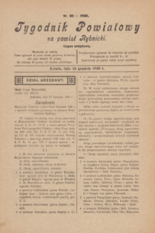 Tygodnik Powiatowy na powiat Rybnicki : organ urzędowy.1930, nr 50 (13 grudnia)