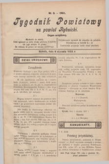 Tygodnik Powiatowy na powiat Rybnicki : organ urzędowy.1931, nr 2 (9 stycznia)
