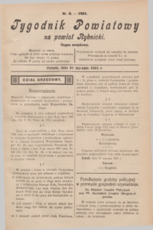 Tygodnik Powiatowy na powiat Rybnicki : organ urzędowy.1931, nr 5 (31 stycznia) + dod.