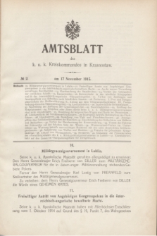 Amtsblatt des k. u. k. Kreiskommandos in Krasnostaw.[Jg.1], № 2 (17 November 1915)