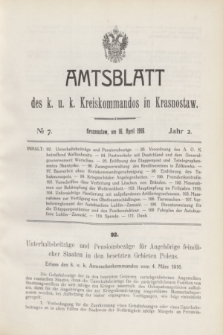 Amtsblatt des k. u. k. Kreiskommandos in Krasnostaw.Jg.2, № 7 (16 April 1916)