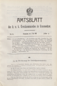 Amtsblatt des k. u. k. Kreiskommandos in Krasnostaw.Jg.2, № 8 (5 Mai 1916)