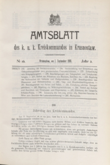 Amtsblatt des k. u. k. Kreiskommandos in Krasnostaw.Jg.2, № 16 (1 September 1916)