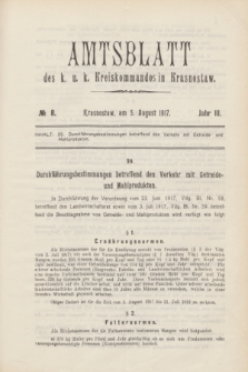 Amtsblatt des k. u. k. Kreiskommandos in Krasnostaw.Jg.3, № 8 (5 August 1917)