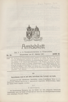 Amtsblatt des k. u. k. Kreiskommandos in Krasnostaw.Jg.3, Nr. 12 (31 Oktober 1917)