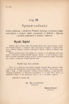 [Kadencja IV, sesja V, al. 28] Alegata do Sprawozdań Stenograficznych z Piątej Sesyi Czwartego Peryodu Sejmu Krajowego Królestwa Galicyi i Lodomeryi wraz z Wielkiem Księstwem Krakowskiem z roku 1882. Alegat 28