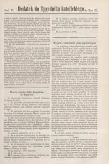 Dodatek do Tygodnika katolickiego do Nru 20.[T.8], nr 12 ([17 maja] 1867)