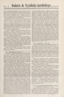 Dodatek do Tygodnika katolickiego do Nru 35.[T.8], nr 17 ([30 sierpnia] 1867)