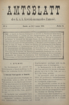 Amtsblatt des K. u. k. Kreiskommandos Zamość.J.2, № 1 (24/1 Jaenner 1916)