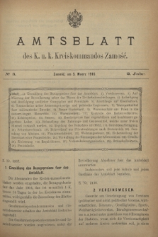 Amtsblatt des K. u. k. Kreiskommandos Zamość.J.2, № 3 (5 Maerz 1916)