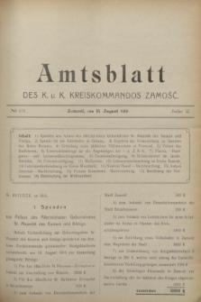 Amtsblatt des K. u. K. Kreiskommandos Zamość.J.2, № 13 (15 August 1916)