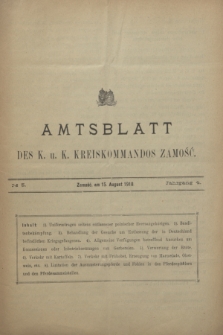 Amtsblatt des K. u. K. Kreiskommandos Zamość.J.4, № 5 (15 August 1918)