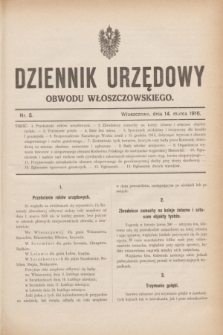 Dziennik Urzędowy Obwodu Włoszczowskiego.1916, nr 5 (14 marca)