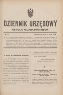 Dziennik Urzędowy Obwodu Włoszczowskiego.1916, nr 10 (31 maja)