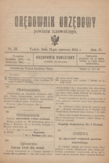 Orędownik Urzędowy powiatu tczewskiego. R.4, nr 25 (21 czerwca 1923)