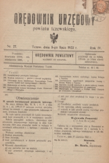Orędownik Urzędowy powiatu tczewskiego. R.4, nr 27 (5 lipca 1923)