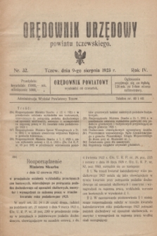 Orędownik Urzędowy powiatu tczewskiego. R.4, nr 32 (9 sierpnia 1923)