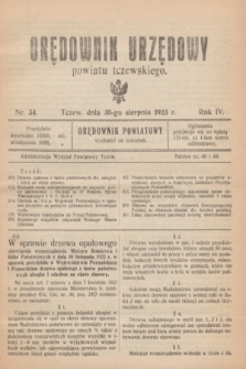 Orędownik Urzędowy powiatu tczewskiego. R.4, nr 34 (30 sierpnia 1923)