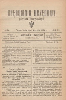 Orędownik Urzędowy powiatu tczewskiego. R.4, nr 36 (9 września 1923)