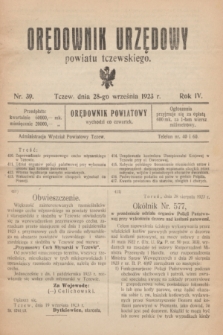 Orędownik Urzędowy powiatu tczewskiego. R.4, nr 39 (28 września 1923)