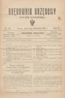 Orędownik Urzędowy powiatu tczewskiego. R.4, nr 45 (8 listopada 1923)
