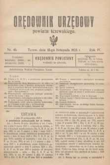 Orędownik Urzędowy powiatu tczewskiego. R.4, nr 46 (15 listopada 1923)