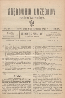 Orędownik Urzędowy powiatu tczewskiego. R.4, nr 47 (23 listopada 1923)