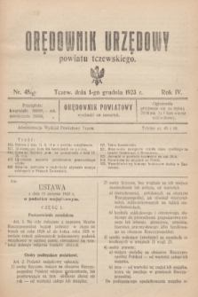 Orędownik Urzędowy powiatu tczewskiego. R.4, nr 48 (1 grudnia 1923)