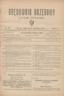 Orędownik Urzędowy powiatu tczewskiego. R.4, nr 51 (22 grudnia 1923)