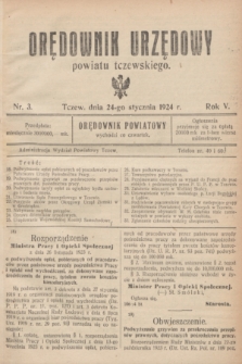Orędownik Urzędowy powiatu tczewskiego. R.5, nr 3 (24 stycznia 1924)