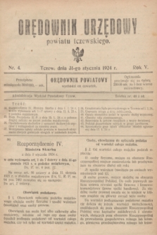 Orędownik Urzędowy powiatu tczewskiego. R.5, nr 4 (31 stycznia 1924)