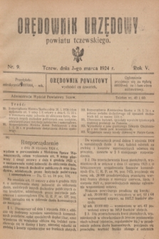 Orędownik Urzędowy powiatu tczewskiego. R.5, nr 9 (3 marca 1924)