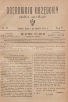 Orędownik Urzędowy powiatu tczewskiego. R.5, nr 10 (7 marca 1924)