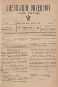 Orędownik Urzędowy powiatu tczewskiego. R.5, nr 11 (13 marca 1924)